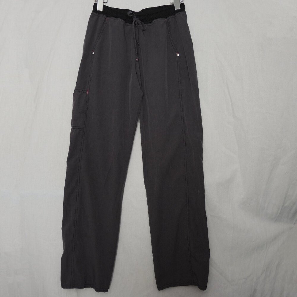 Scrubstar Scrub Pants Charcoal Gray Elastic Waist & Drawstring Pockets Sz Small